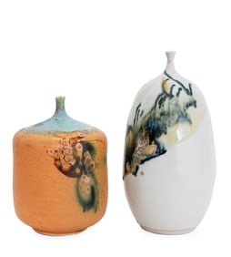 John Loree Stoneware Bottleneck Vases, 2