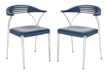 Luigi Origlio Style "Aria" Armchairs, Pair