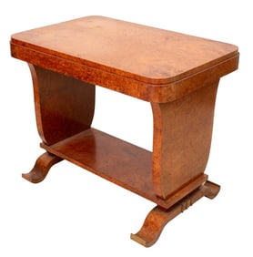 Art Deco Burl Elm Occasional Table