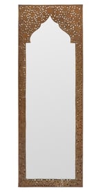 Moroccan Style Brass Reticulated Overlay Mirror