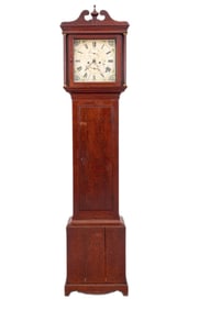 George III Style Oak Long Case Clock, 19th C.