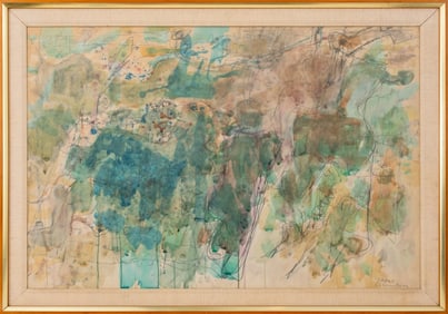 Avigdor Stematsky Abstraction Watercolor on Paper