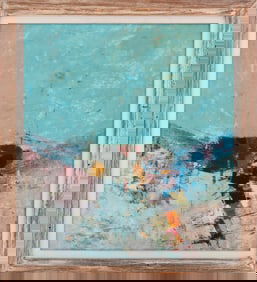 Abstract Composition Oil on Masonite