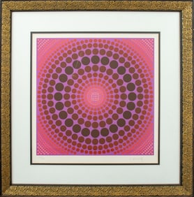Victor Vasarely "Koeroek" Color Serigraph, 1983