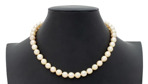 14K White Gold Cultured Pearl Necklace
