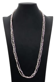 14K Yellow Gold 3-Row Freshwater Pearl Necklace