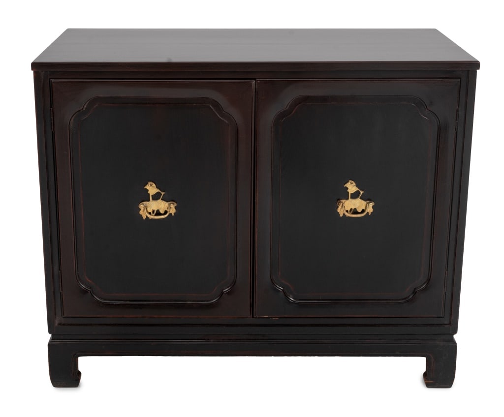 Asian Style Red Painted & Black Lacquered Cabinet (1 of 5)