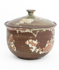 Andrew Bergloff Glazed Stoneware Lidded Pot