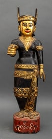 Burmese Nat Carved Giltwood Sculpture