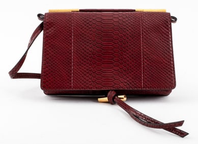 Stella McCartney Red Croc-Embossed Leather Handbag
