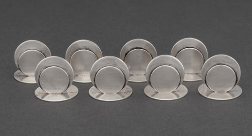 Tiffany & Co. Sterling Circle Name Card Holders, 8
