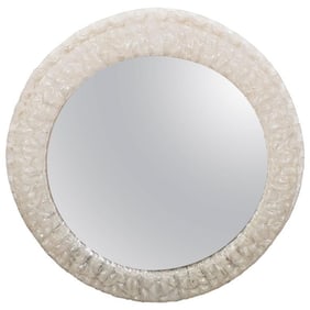 Modern Circular Illuminated Resin Wall Mirror