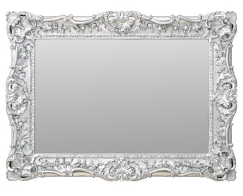 Louis XV Rococo Style Carved Silvered Wood Mirror