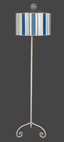Dorothy Draper Style Patinated Metal Floor Lamp