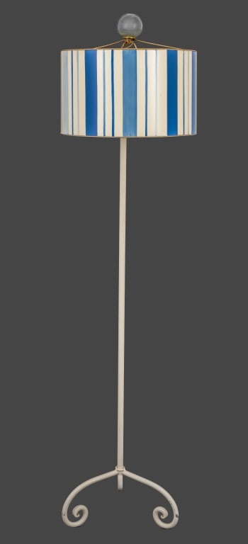 Dorothy Draper Style Patinated Metal Floor Lamp (1 of 4)