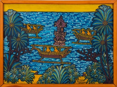I Ketut Tagen Sea Landscape Acrylic on Canvas