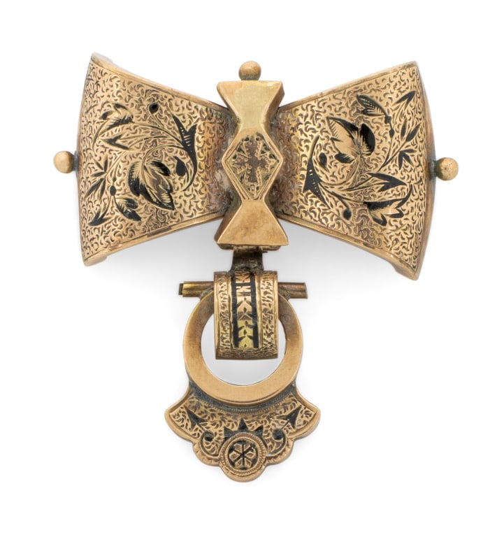 14K Yellow Gold Taille d'Epargne Enamel Brooch (1 of 4)