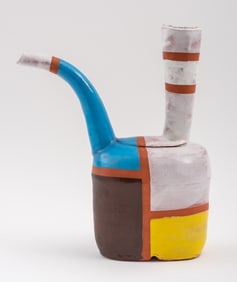 Postmodern Mondrian Style Terracotta Water Jug