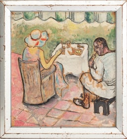 Dorothy W. Daly "Alfresco" Gouache on Board