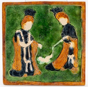 Chinese Tang Style Sancai Glazed Ceramic Tile