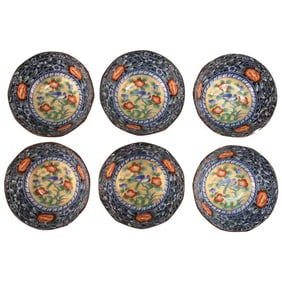 Japanese Glazed Porcelain Bowls, 6