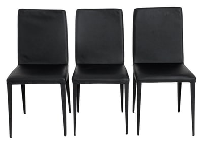 Italian Modern Style Black Dining Chairs, 3