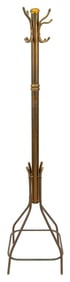 Art Deco Brass Coat and Hat Tree