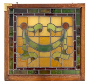 Arts & Crafts Stained Glass Window Panel