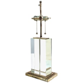 Modern Chrome and Clear Glass Table Lamp