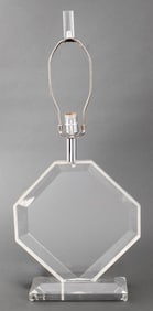 Karl Springer Style Octagonal Acrylic Table Lamp