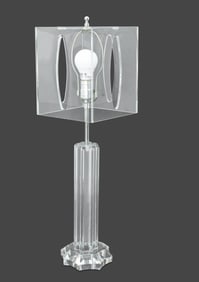 Modern Acrylic Square Shade & Column Table Lamp