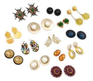 Modern Costume Jewelry Earrings, 13 Pairs