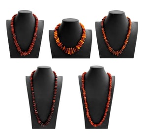 Amber Beaded Necklaces, 5