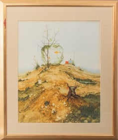 John Ridgewell Surrealist Landscape Mixed Media