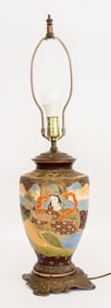 Japanese Satsuma Vase Mounted as a Lamp
