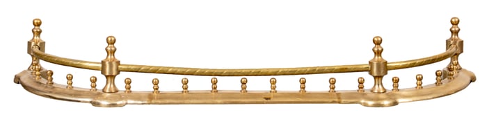 Shaped Twisted Brass Rail Fireplace Fender