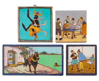 Mensaque Rodriguez, Etc. Glazed Figural Tiles, 4