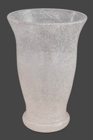 Seguso Attr. Murano Clear Pulegoso Glass Vase