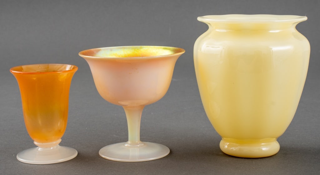 Yellow Glass Footed Vessels, 3 (1 of 11)