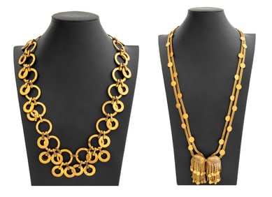 Modernist Brass Necklaces, 2