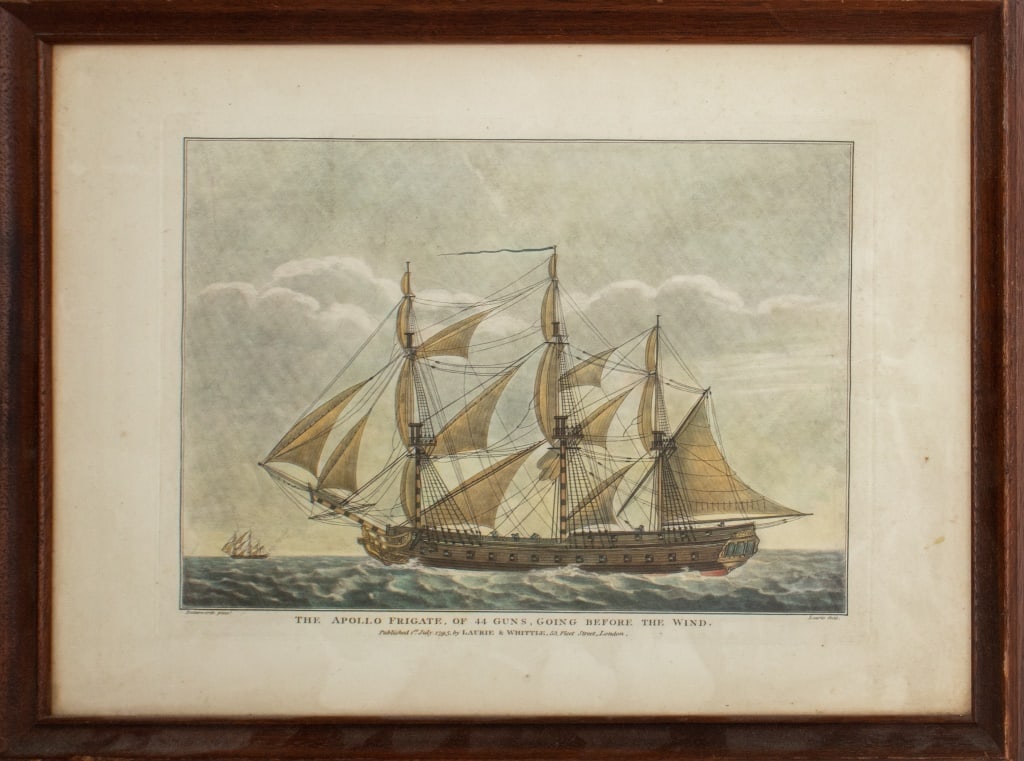 Butterworth "The Appolo Frigate" Color Engraving (1 of 8)