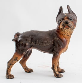 Bull Dog Form Cold-Painted Cast Iron Door Stop