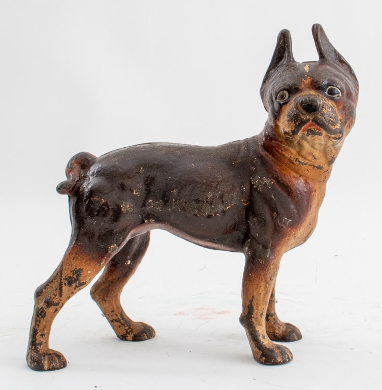 Bull Dog Form Cold-Painted Cast Iron Door Stop (1 of 8)