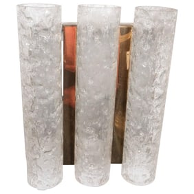 Doria Leuchten Textured Glass & Brass Wall Sconce