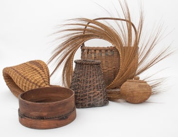 Collection of Woven Rattan Articles, 6