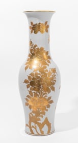 Cisele Gilt Decorated White Ground Porcelain Vase