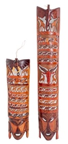 African Carved and Painted Wood Wall Sculptures, 2
