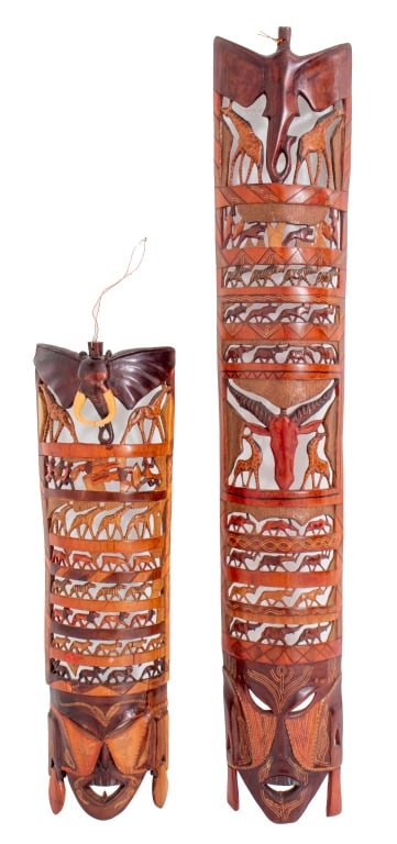 African Carved and Painted Wood Wall Sculptures, 2 (1 of 13)