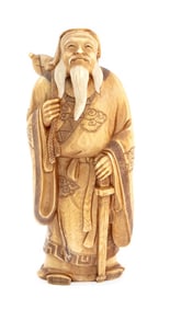 Japanese Juroujin Carved Bone Sculpture