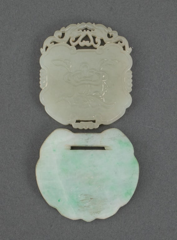 Chinese Carved Jade Baby Lock Pendants, 2 (1 of 7)